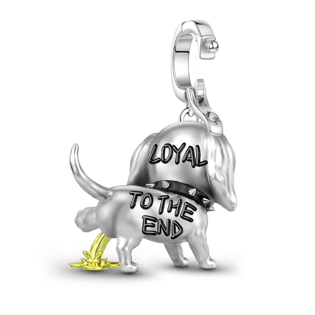 Gnoce Punk Glow‑in‑the‑dark Protective Dog Rebel Clasp Dangle Charm Platinum‑plated Silver Blend_3