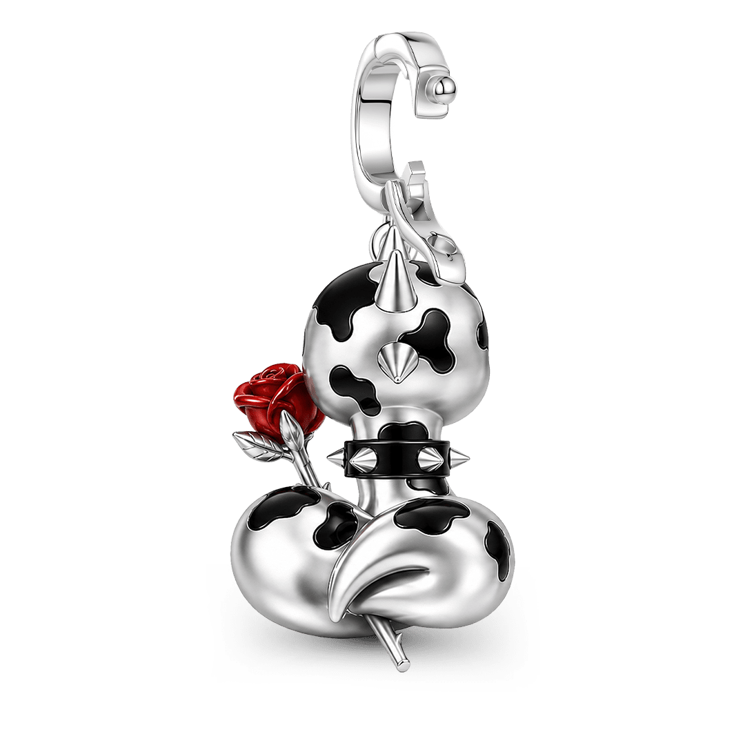 Gnoce Punk Glow‑in‑the‑dark Seductive Snake Rebel Clasp Dangle Charm Platinum‑plated Silver Blend_7