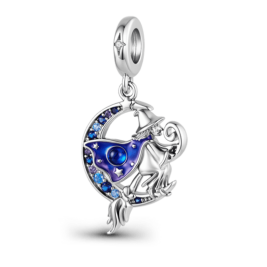 Gnoce Halloween Moon Witch Dangle Charm Lead-free ECO Copper_1