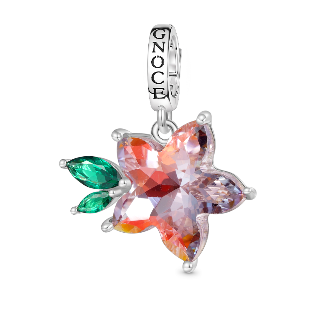 Gnoce Pink Zircon Sakura Pendant Dangle Charm_1