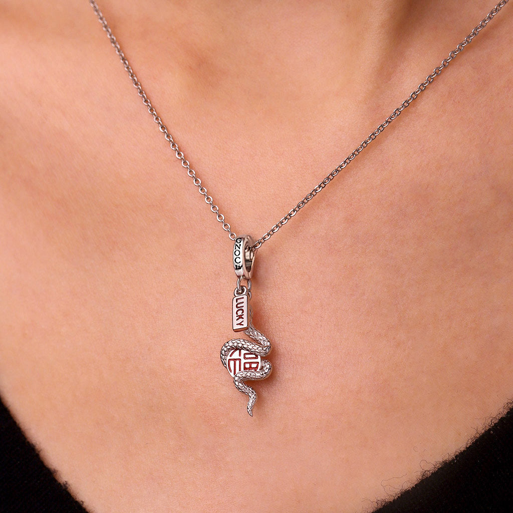 Gnoce Lucky Snake Pendant Dangle Charm_3