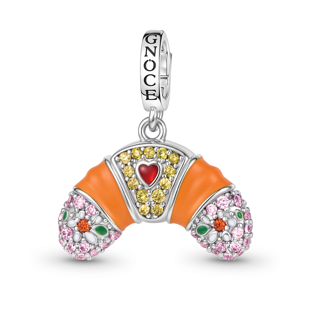 Gnoce Croissant Dangle Charm Platinum-plated Silver Blend_1