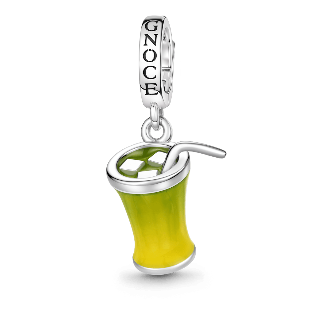 Gnoce Matcha Latte Dangle Charm Platinum-plated Silver Blend_1