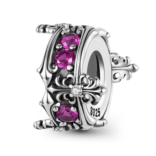 Gnoce Halloween Vintage Cross Silicone Stopper Charm 925 Sterling Silver_1