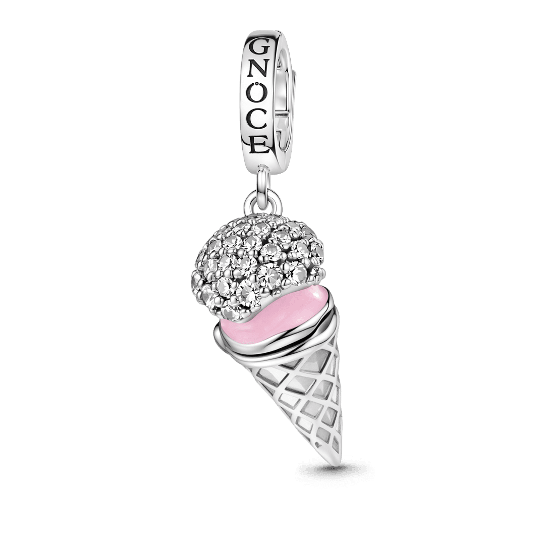 Gnoce Ice Cream Can Open Dangle Charm Platinum-plated Silver Blend_2
