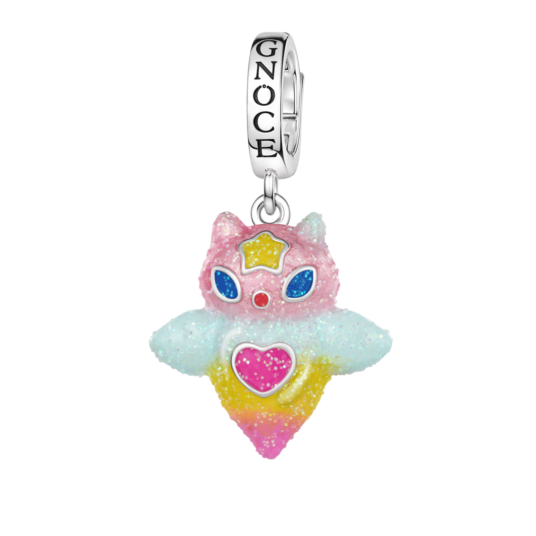 Gnoce Glow-in-the-dark Sea Angel Dangle Charm Platinum-plated Silver Blend_1