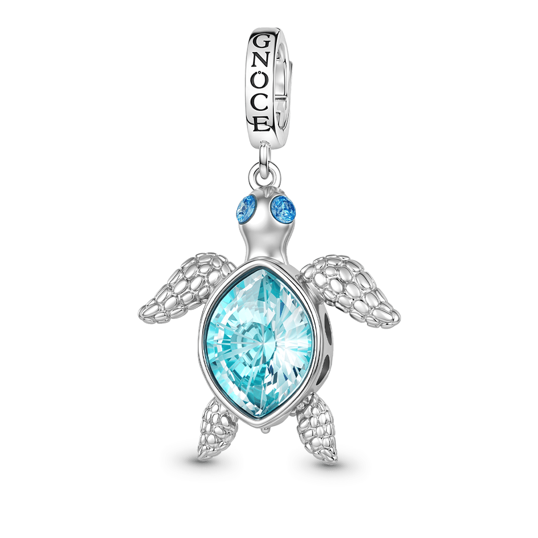 Gnoce Turtle Dangle Charm Platinum-plated Silver Blend_1
