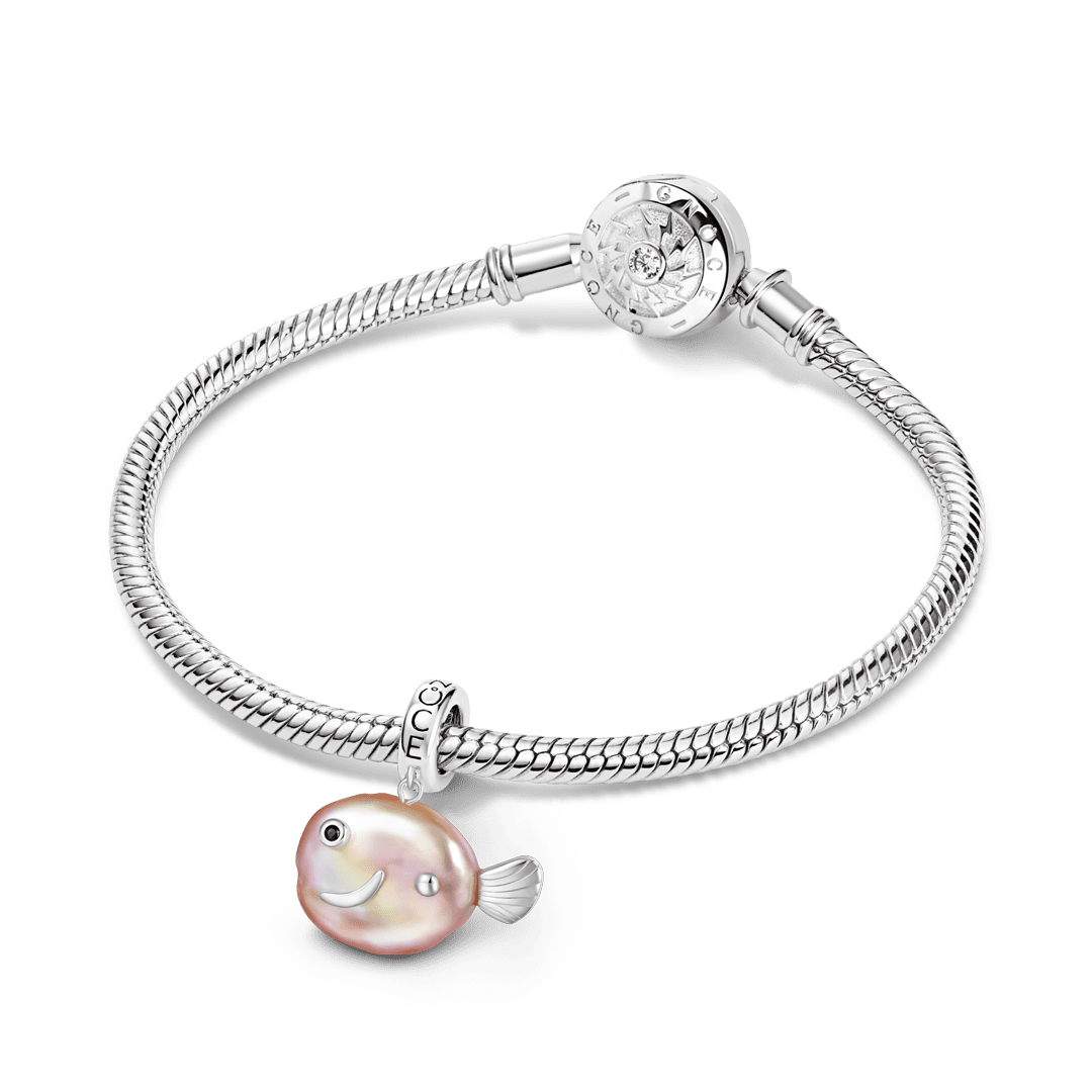 Gnoce Purple Fish Baroque Pearl Silver Charm Platinum-plated Silver Blend_3
