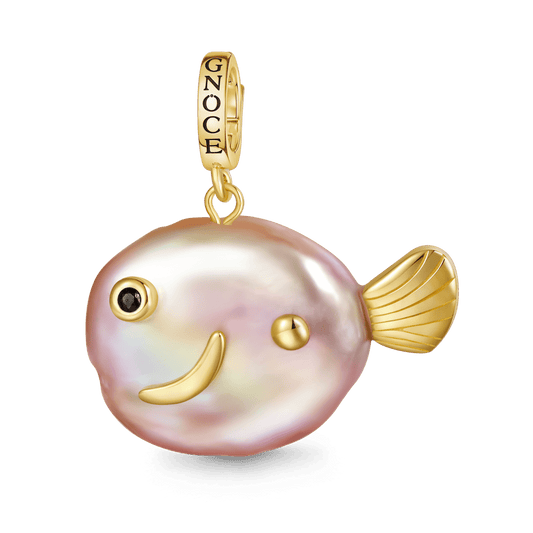 Gnoce Purple Fish Baroque Pearl Charm_1