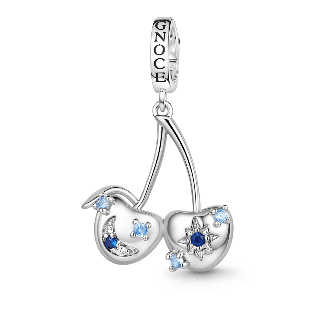 Gnoce Natural Cherry Dangle Charm Platinum-plated Silver Blend_1
