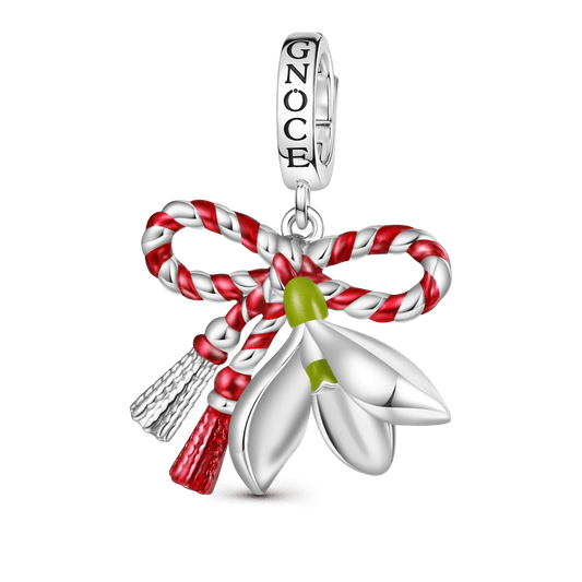 Gnoce March Martisor Flower Lucky Pendant Dangle Charm_1