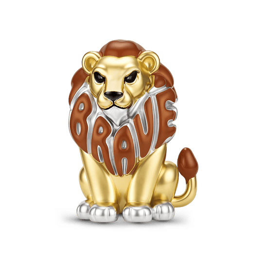 Gnoce Be Brave Lion Charm Bead Platinum-plated Silver Blend_1