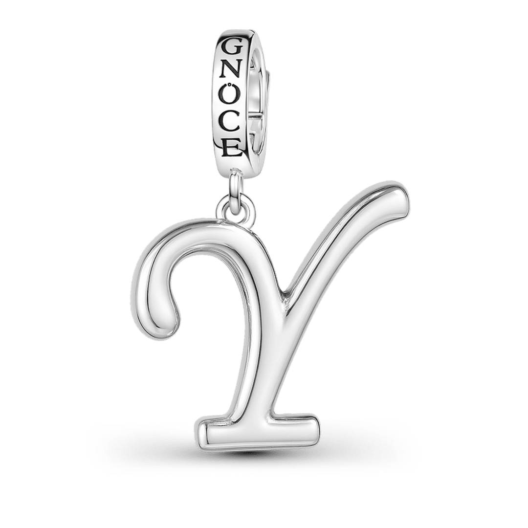 Gnoce "You Can Be Great" Letter Y 925 Sterling Silver Dangling Charm Great for Bracelet, Choker, Necklace_1