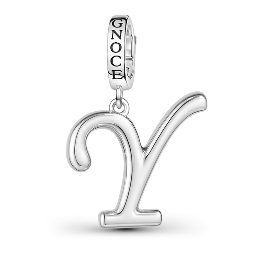Gnoce "You Can Be Great" Letter Y 925 Sterling Silver Dangling Charm Great for Bracelet, Choker, Necklace_1