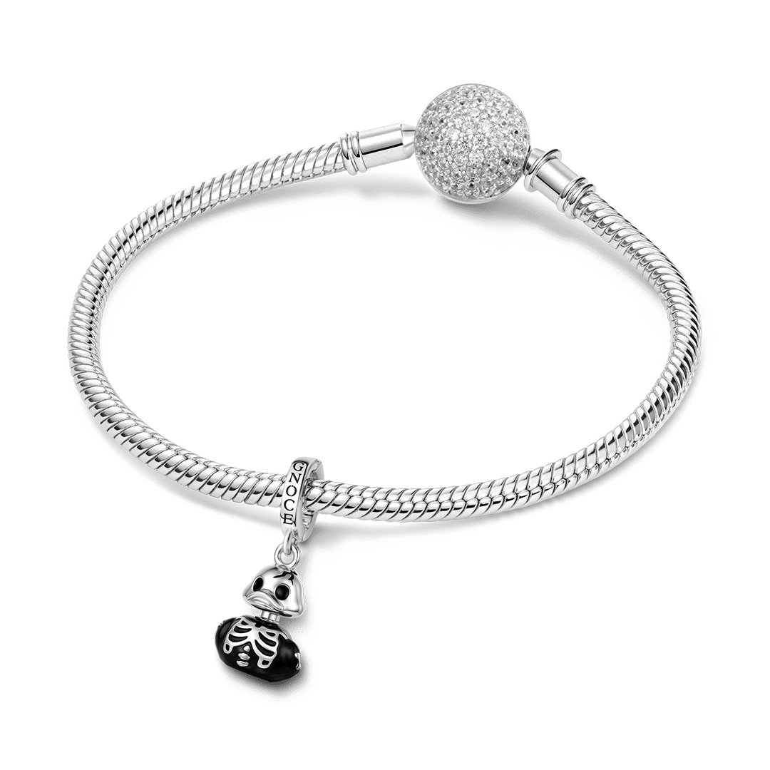 Gnoce Halloween Skeleton Duck Dangle Charm Platinum‑plated Silver Blend_4