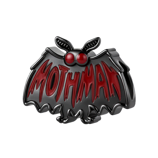 Gnoce Glow-in-the-dark Halloween Mothman Engravable Bead Charm Platinum-plated Silver Blend_1