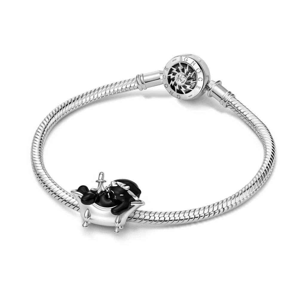 Gnoce Color-changing Bath Black Cat Bead Charm Platinum-plated Silver Blend_3