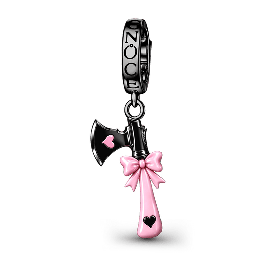 Gnoce Punk Pink Axe Clasp Dangle Charm Platinum-plated Silver Blend_1