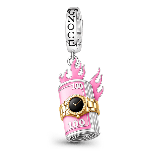 Gnoce Punk Dollar Roll Watch Clasp Dangle Charm Platinum-plated Silver Blend_1