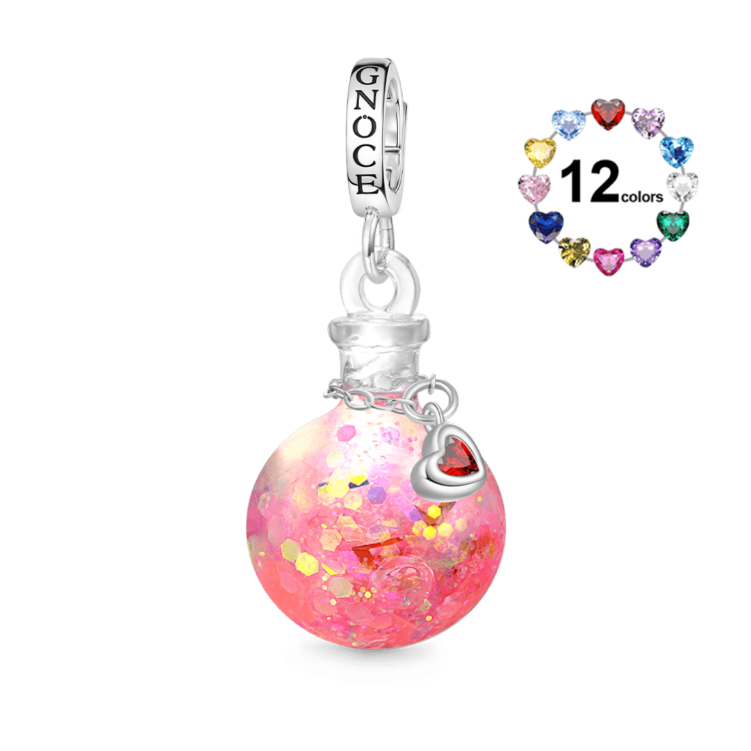 Gnoce Letter Love Sequin Luminous Quicksand Bottle Pendant Dangle Charm_2