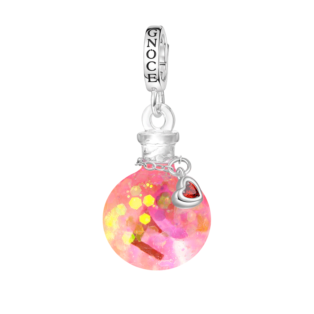 Gnoce Letter Love Sequin Luminous Quicksand Bottle Pendant Dangle Charm_1