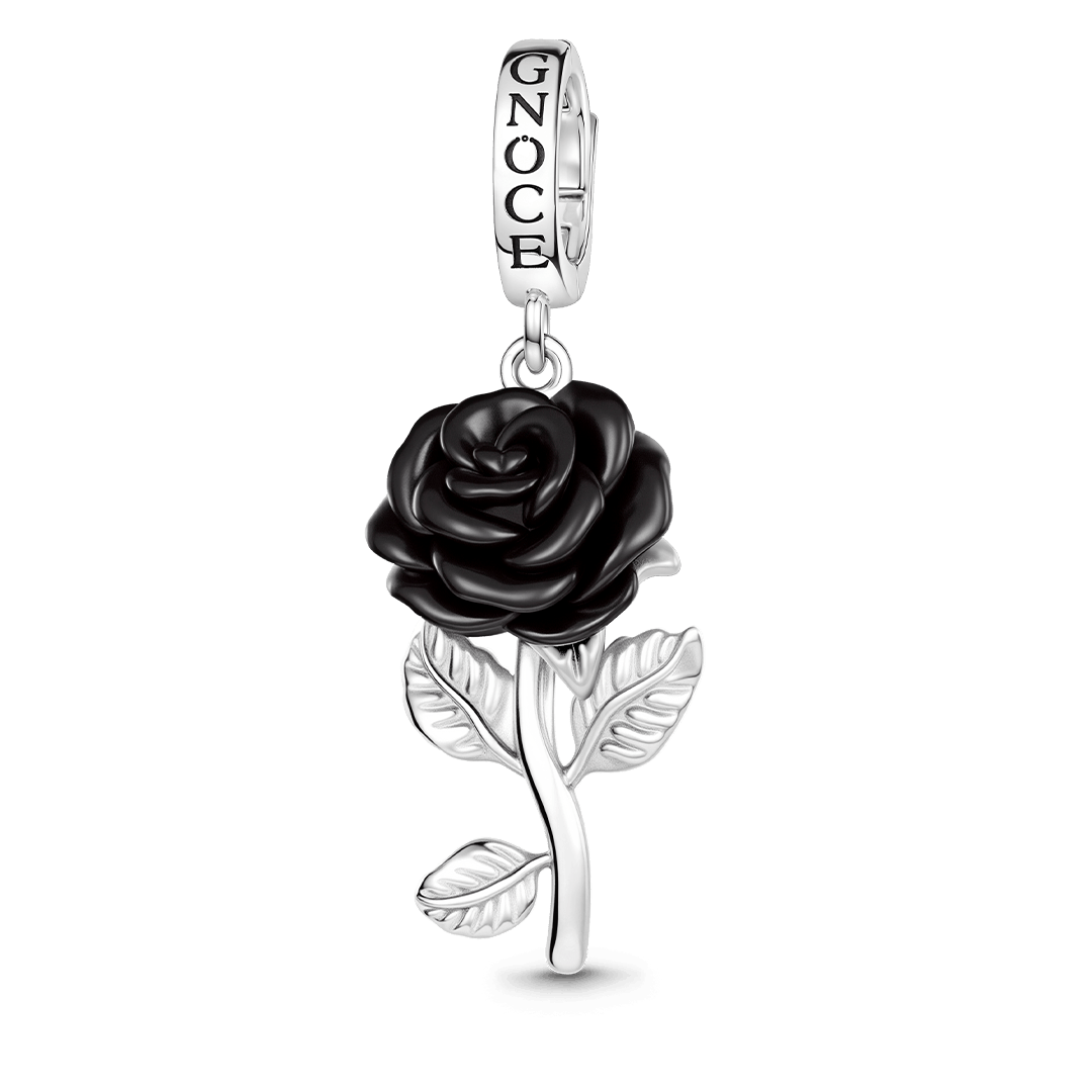 Gnoce Dark Style Rose Charm Platinum-plated Silver Blend_1