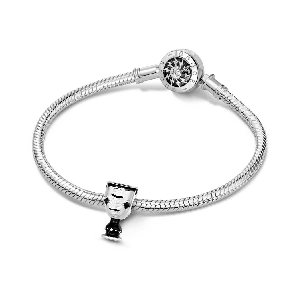 Gnoce Gothic Snake Skeleton Goblet Charm Platinum-plated Silver Blend_3