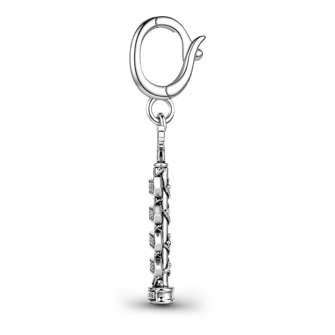 Gnoce Religious Cross Signpost Clasp Dangle Charm Black Gold-plated Silver Blend_5