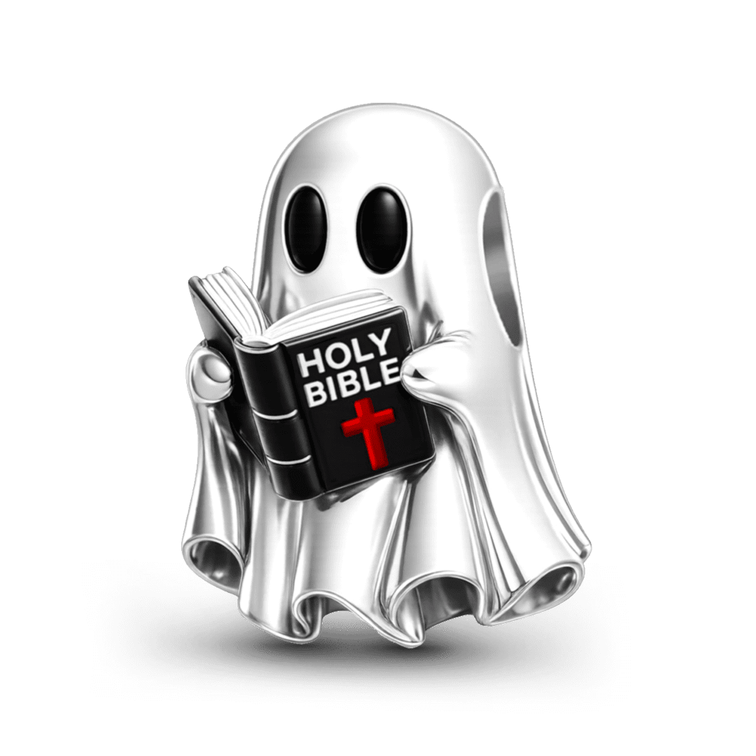 Gnoce Halloween Religious Ghost Bible Bead Platinum-plated Silver Blend_1