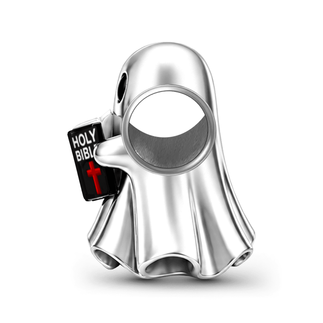 Gnoce Halloween Religious Ghost Bible Bead Platinum-plated Silver Blend_5