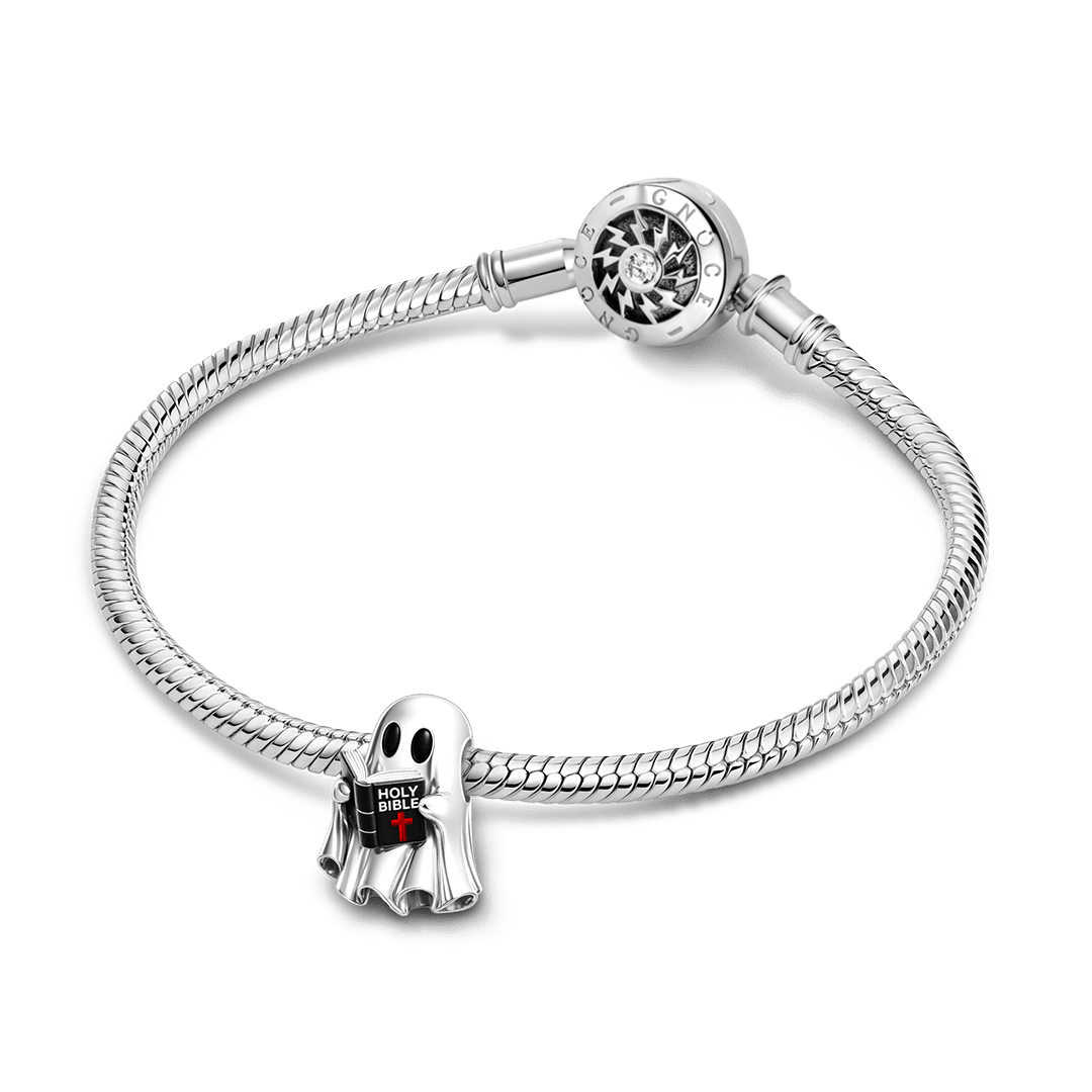 Gnoce Halloween Religious Ghost Bible Bead Platinum-plated Silver Blend_3
