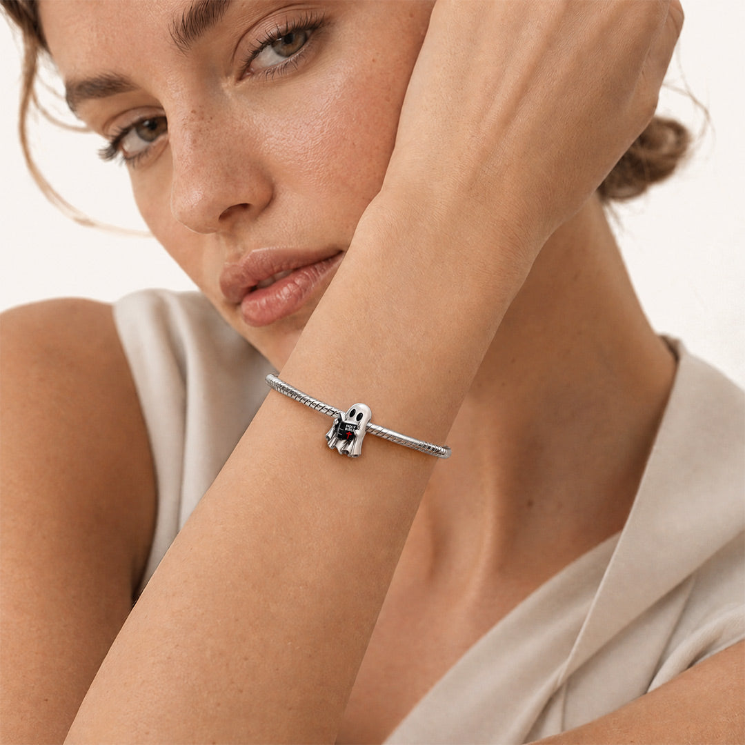 Gnoce Halloween Religious Ghost Bible Bead Platinum-plated Silver Blend_4