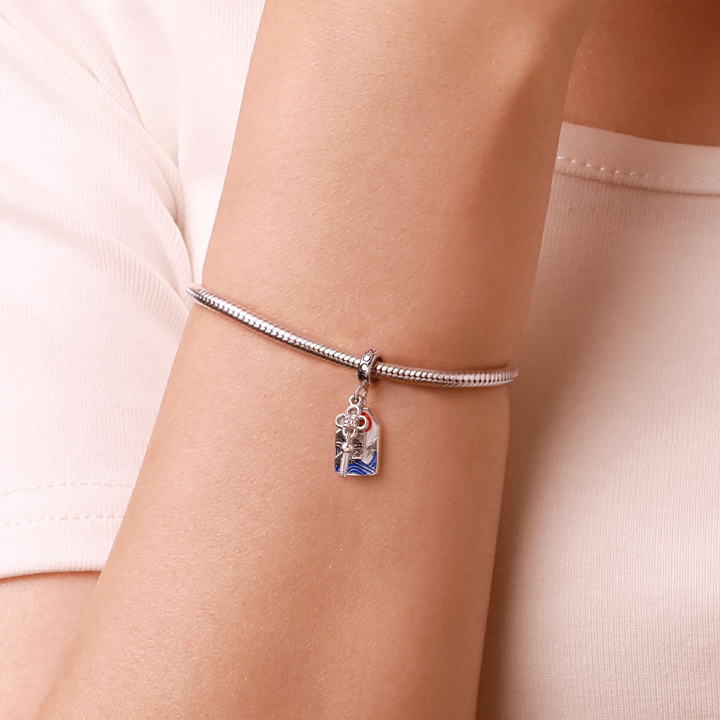 Gnoce Lucky Amulet Ukiyo-e Charm Platinum-plated Silver Blend_2