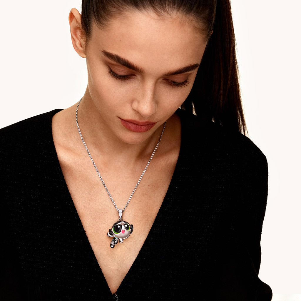 Gnoce The Powerpuff Girls Buttercup Charm Pendant Necklace_3