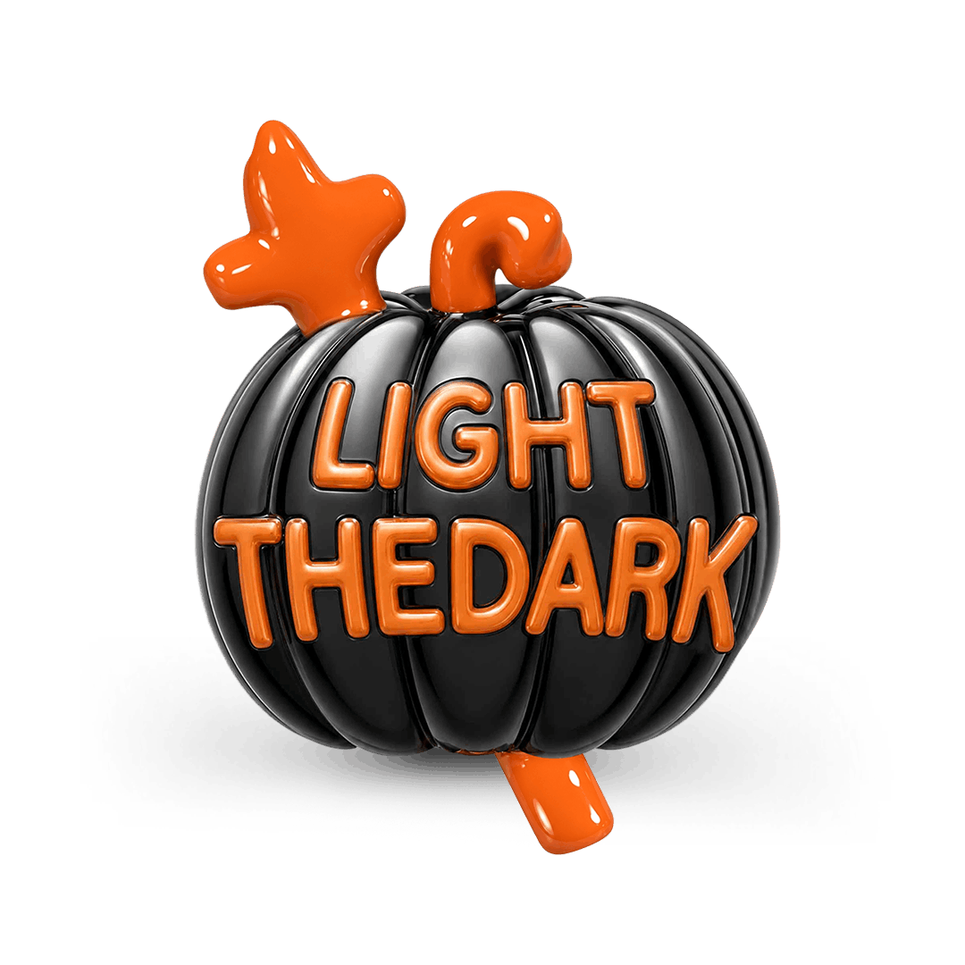 Gnoce Glow‑in‑the‑dark Halloween Cross Pumpkin Through‑hole Base Bead Charm Platinum‑plated Silver Blend_6