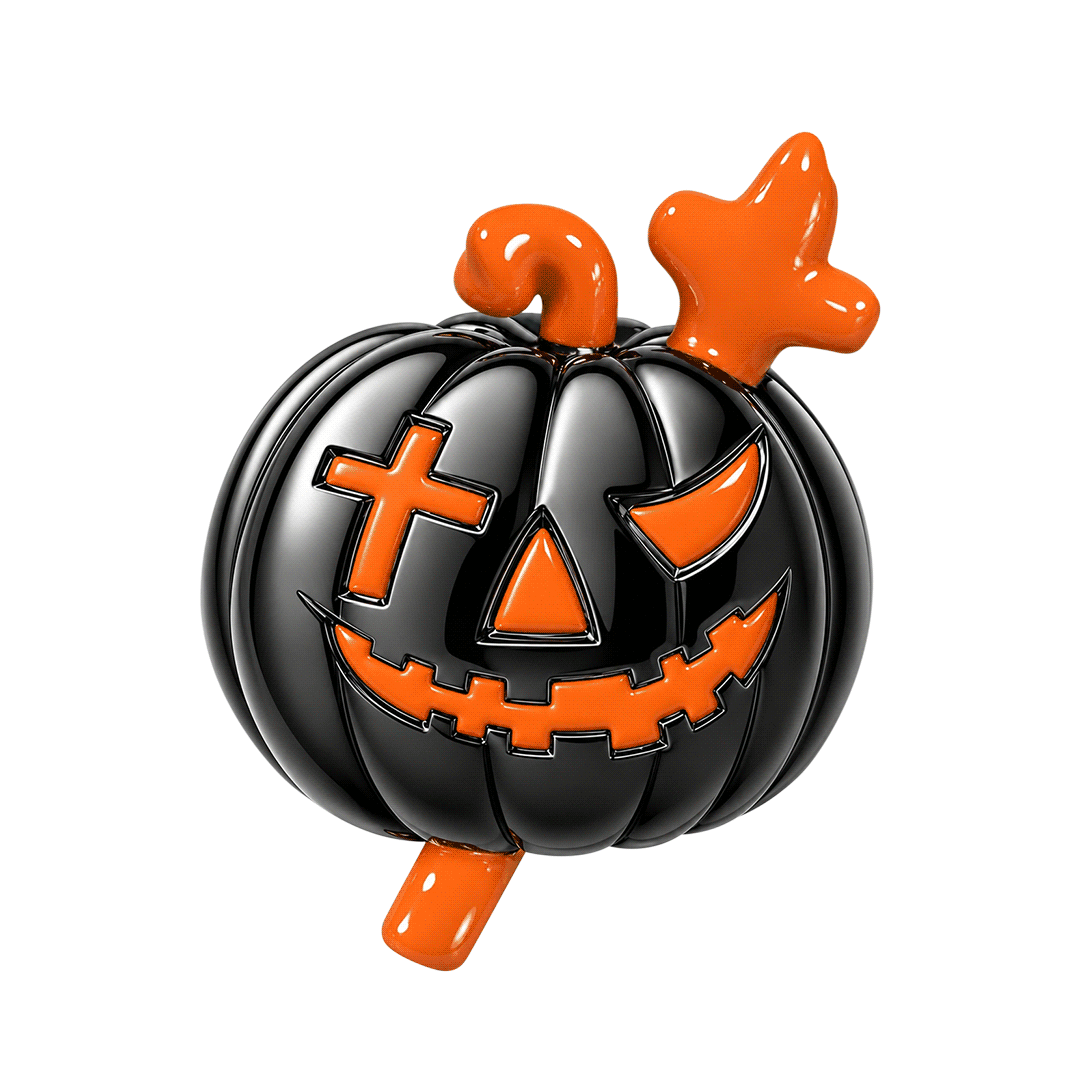 Gnoce Glow‑in‑the‑dark Halloween Cross Pumpkin Through‑hole Base Bead Charm Platinum‑plated Silver Blend_1