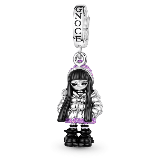 Gnoce Full‑Body Character Dangle Charm Platinum‑plated Silver Blend_1