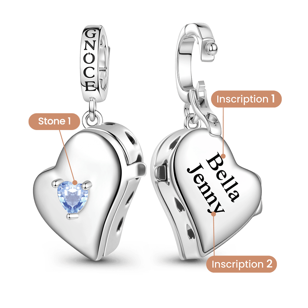 Gnoce Multiple Photo Locket Engravable Charm Platinum-plated Silver Blend_6
