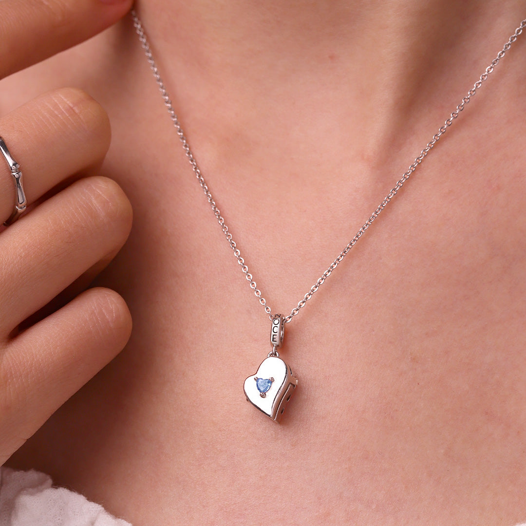 Gnoce Multiple Photo Locket Engravable Charm Platinum-plated Silver Blend_5