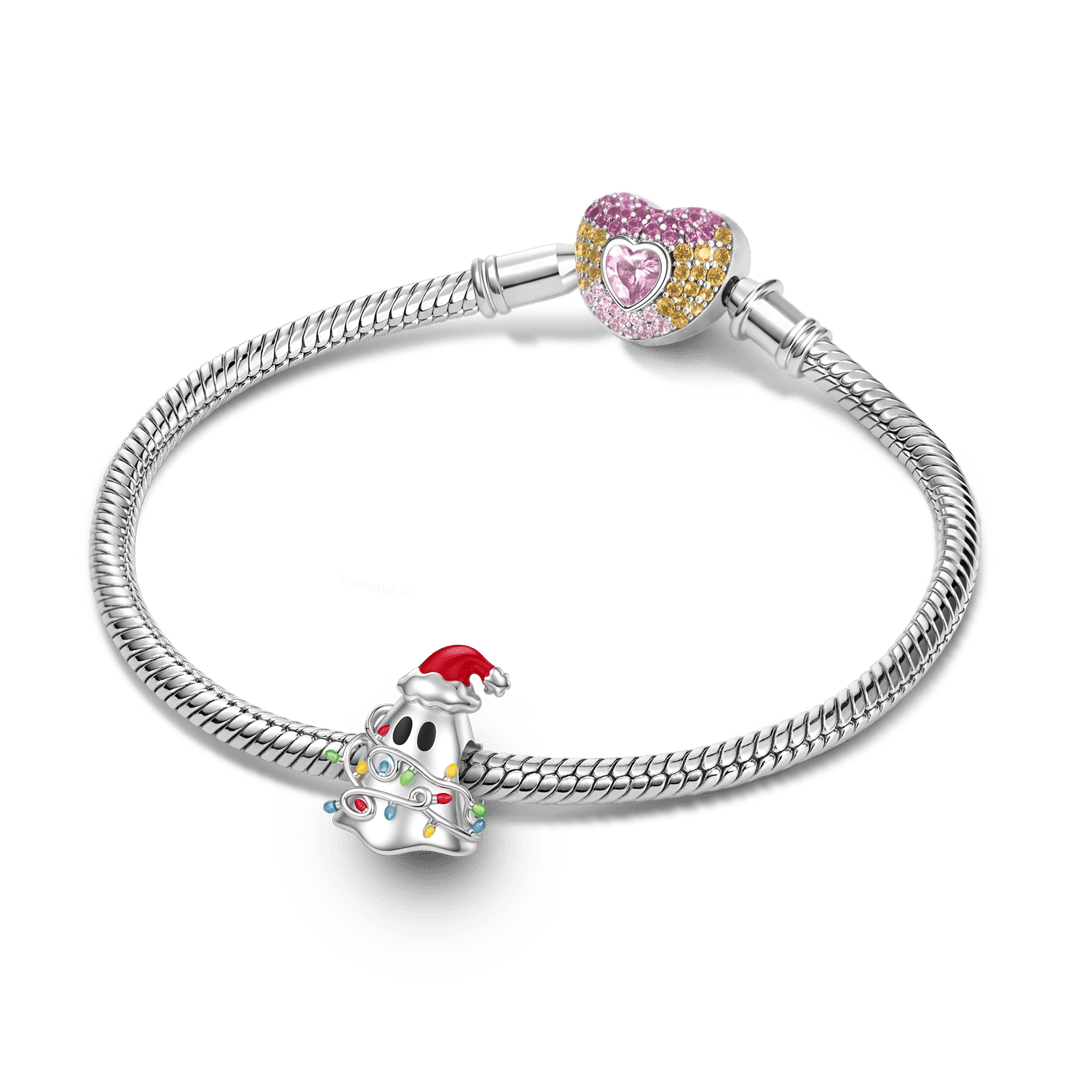 Gnoce Glow-in-the-dark Christmas Halloween Ghost Fairy Light Bead Platinum-plated Silver Blend_4