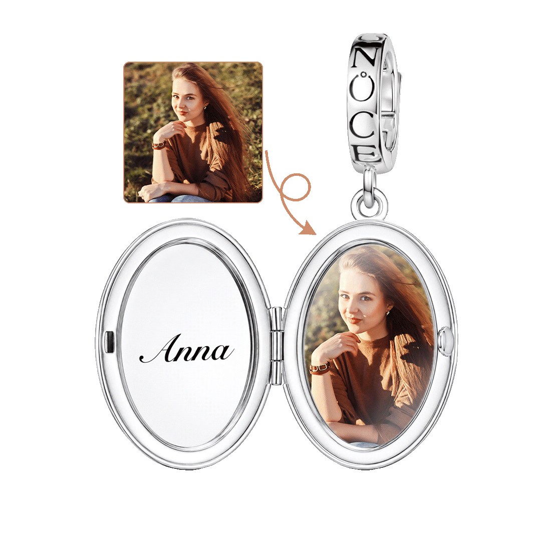 Gnoce Unbroken Bamboo Personalised Clasp Dangle Charm Platinum-plated Silver Blend_1