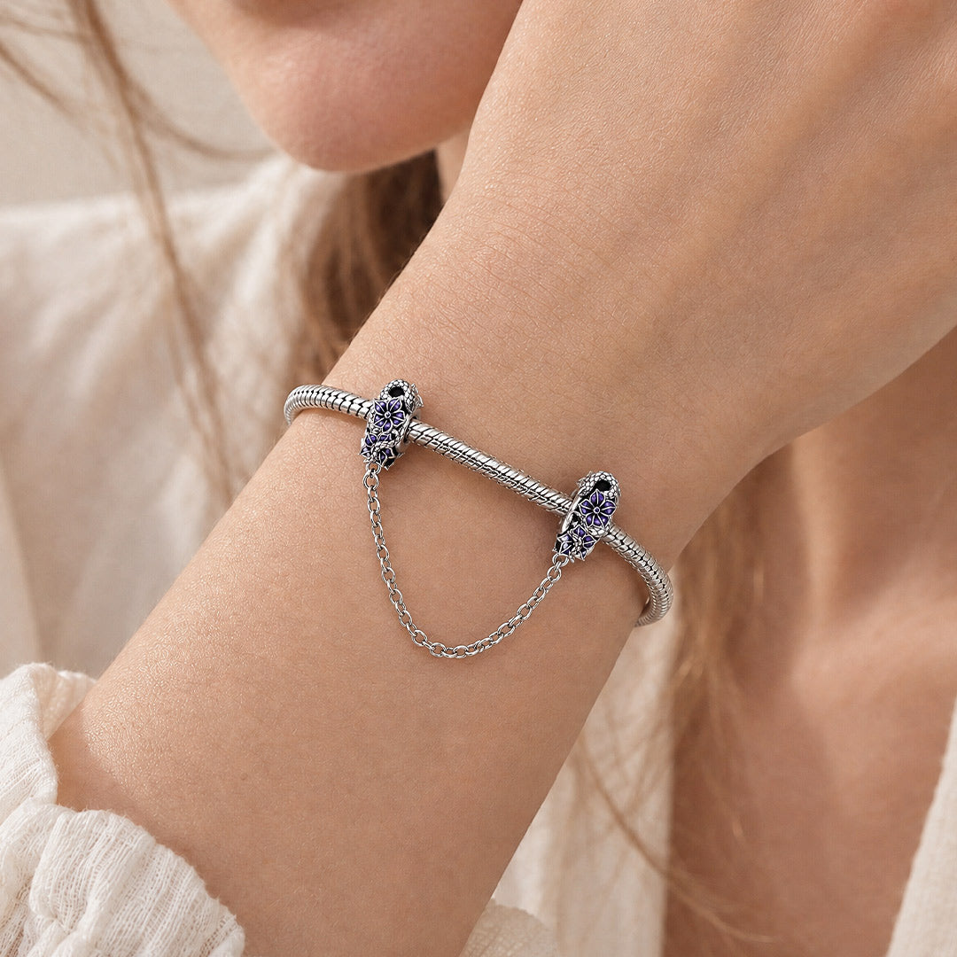 Gnoce Glow-in-the-dark Temptress Datura Safety Chain Platinum-plated Silver Blend_3