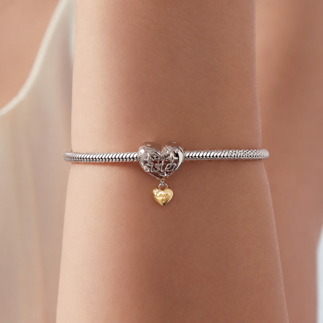 Gnoce Sister Heart Pattern Bead Charm_2
