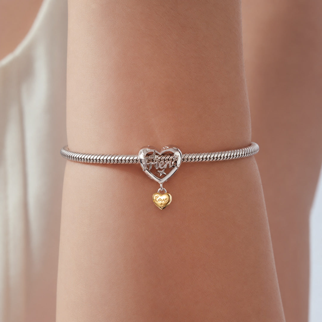 Gnoce Friend Heart Pattern Bead Charm_2
