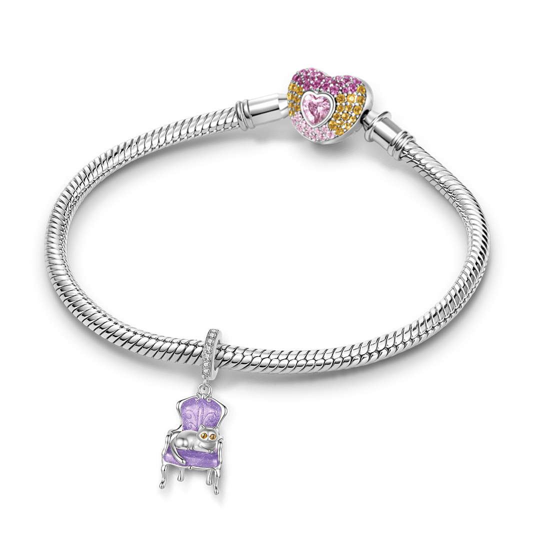 Gnoce Chair Sleeping Cat Pattern Dangle Charm_5