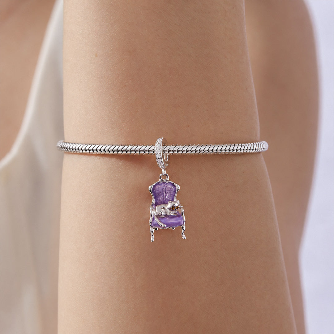 Gnoce Chair Sleeping Cat Pattern Dangle Charm_2