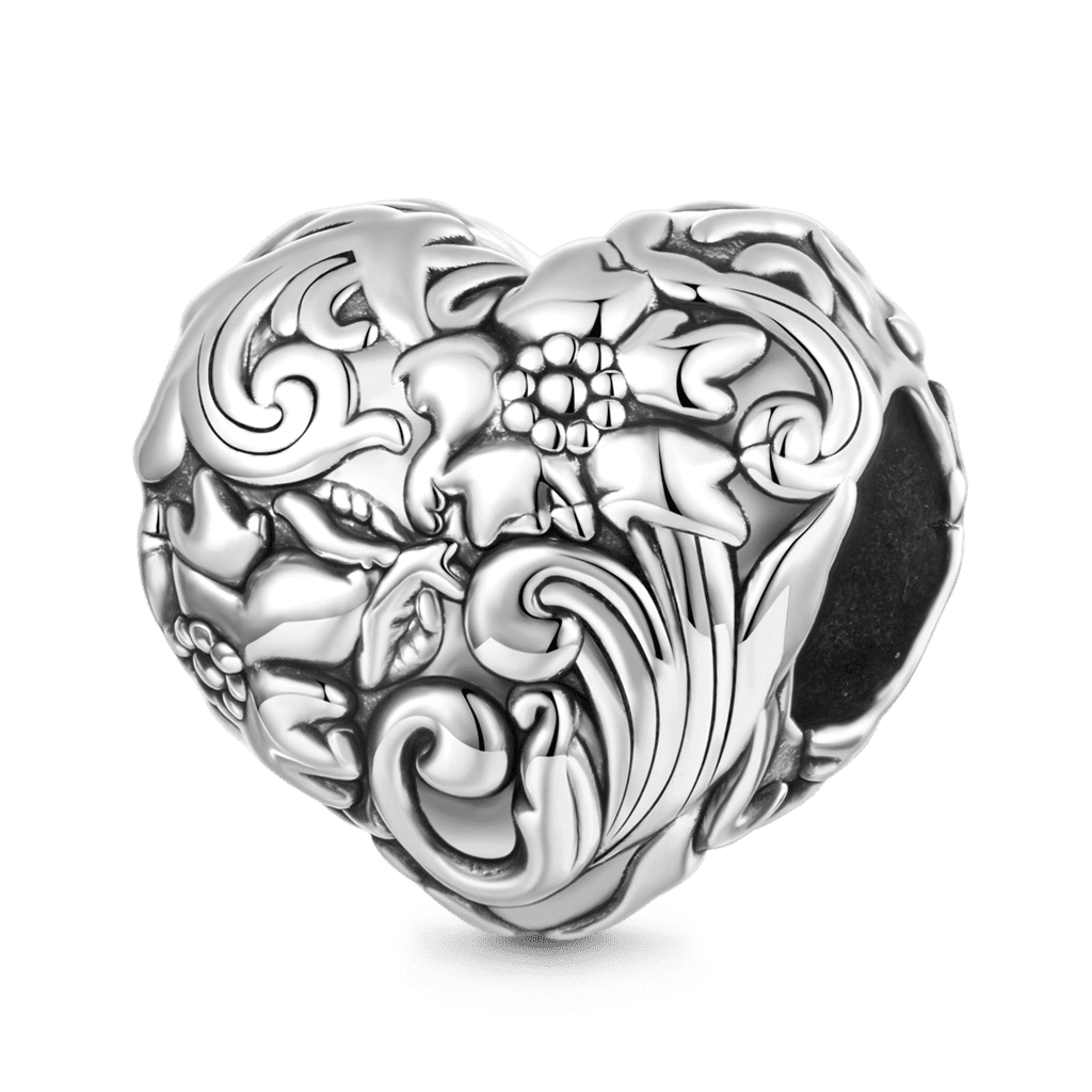 Gnoce Vintage Pattern Heart Charm_1