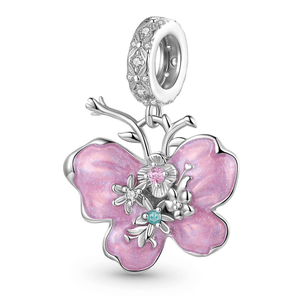 Gnoce Spring Flower Butterfly Pendant Dangle Charm_1