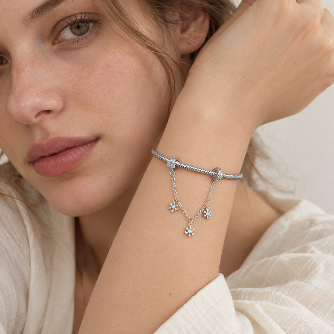 Gnoce Snowflake Pattern Safety Chain Charm_3