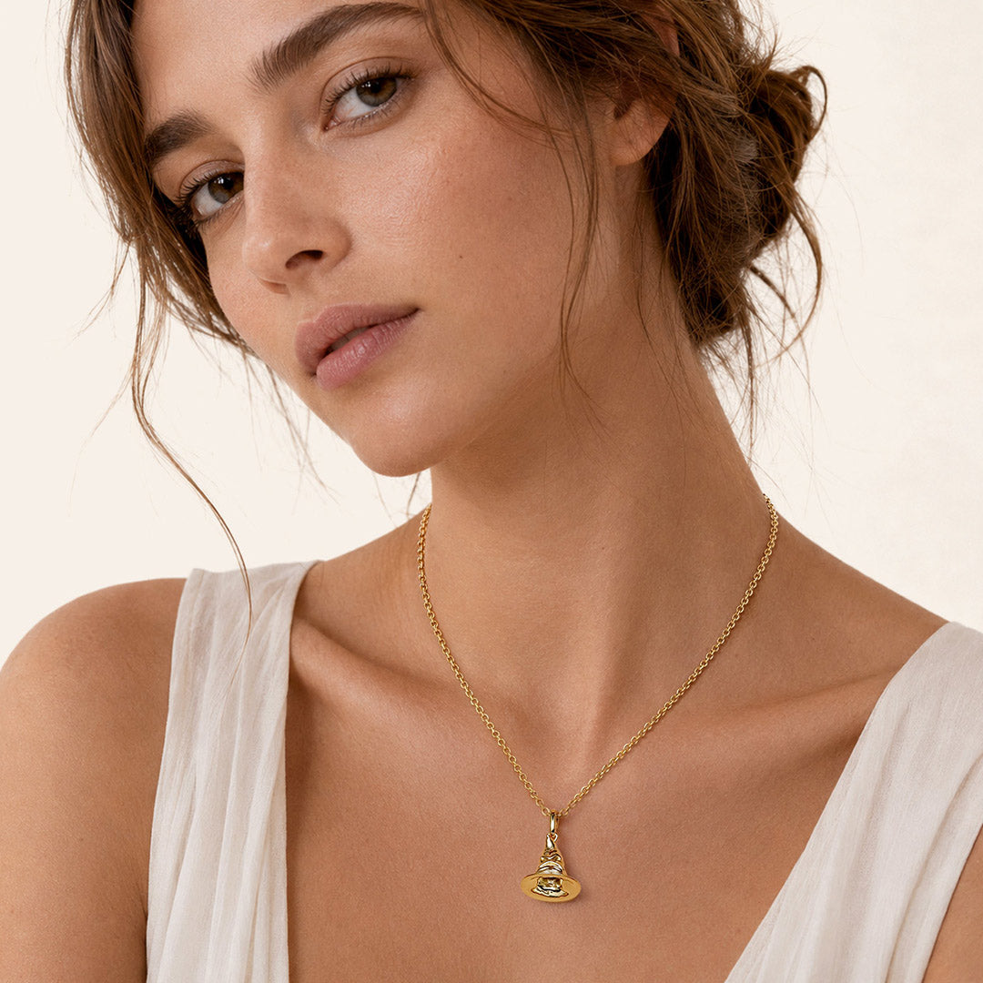 Gnoce Harry Potter Sorting Hat Gold‑Tone Necklace_3